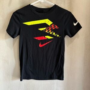 Nike Kids Black Tee with Red and Yellow Accents